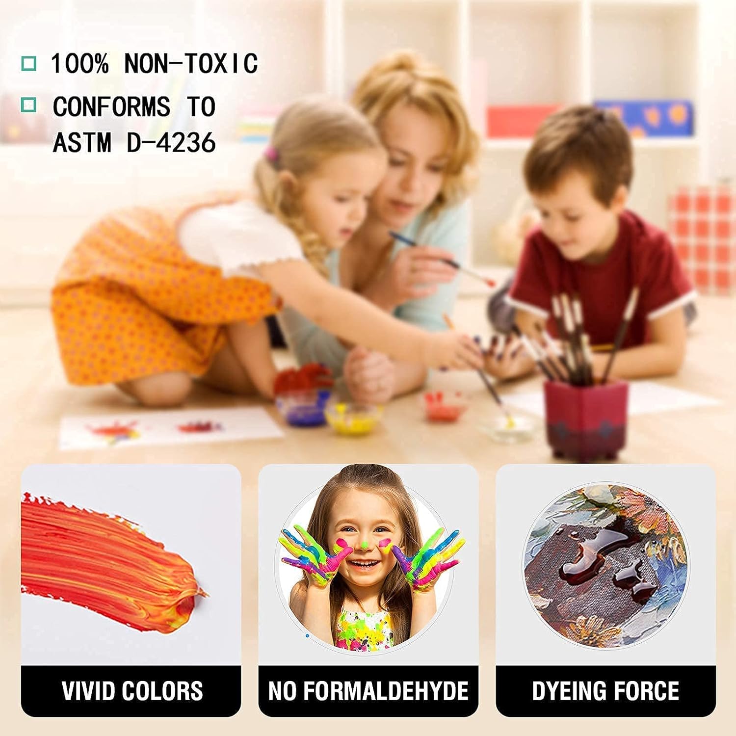 Falling in Art 26 Tubes Acrylic Paint Set with Canvas, Brushes, Palette - 36 Pieces Artist Acrylic Painting Tools Set for Artists, Beginners, Kids