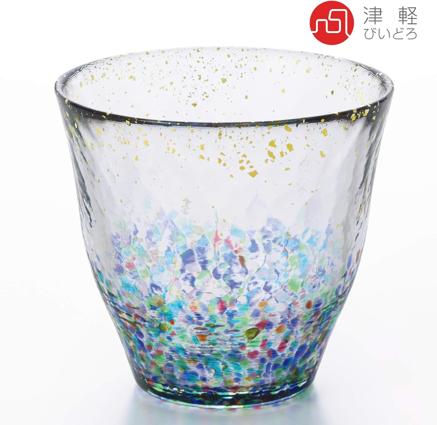 Aderia Tsugaru Vidro Rock Glass Hanabi Matsuri Gold Color 11.2 fl oz (330 ml) Made in Japan Handmade (Matsuri (Festival))
