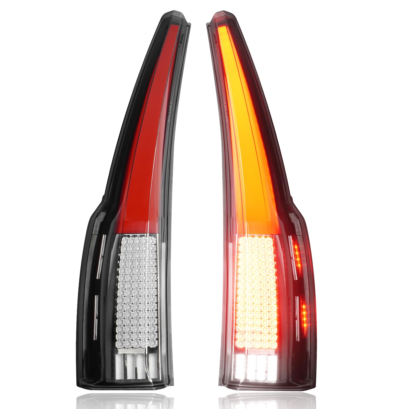Photo 1 of Full LED Tail Lights Assembly Fits for GMC Yukon & Yukon XL 2015 2016 2017 2018 2019 2020, Rear Taillights Lamps with 6 Holes Plug, Left Driver Right Passenger Side, Chrome Housing Smoked Lens