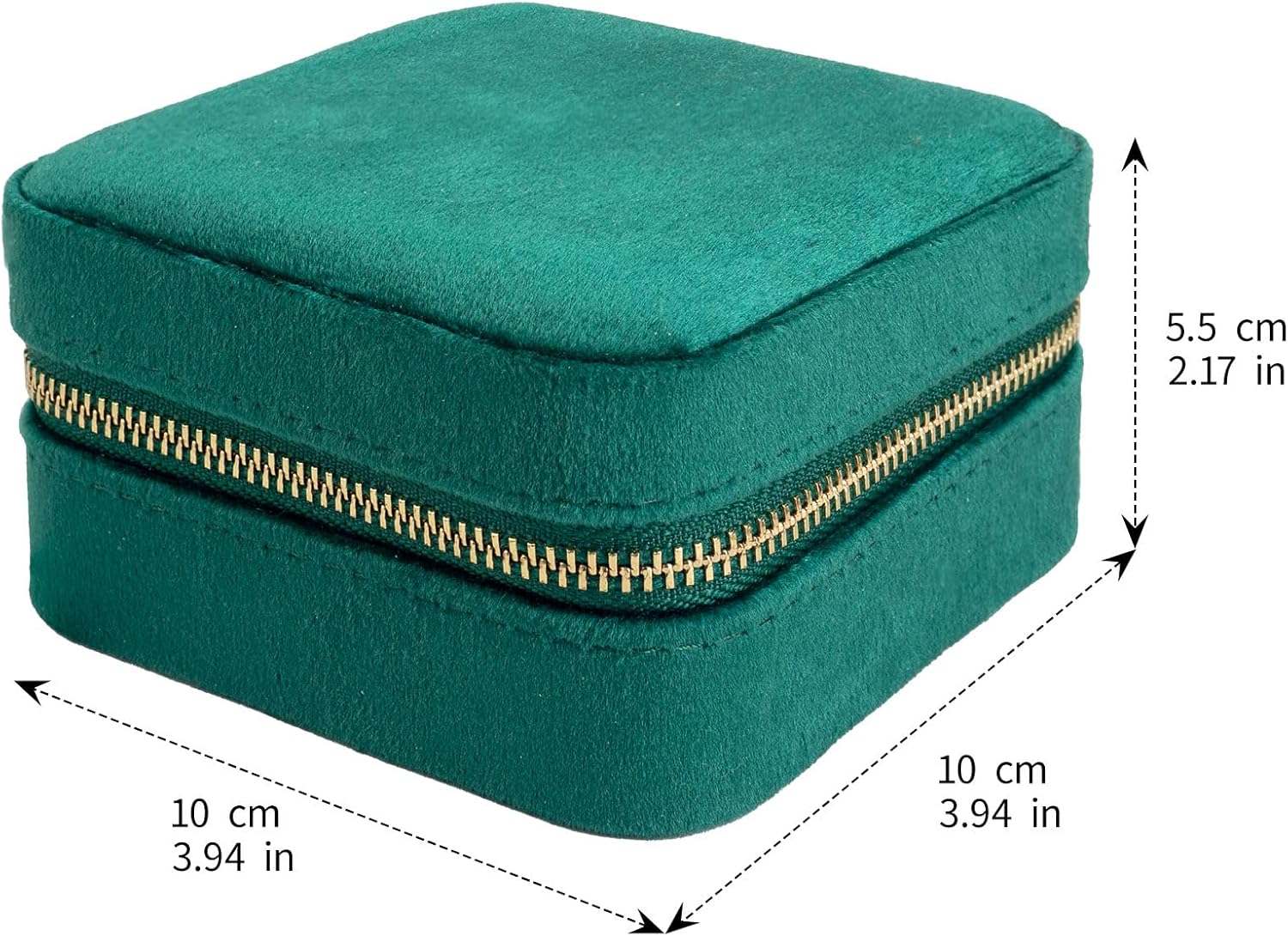 Velvet Jewelry Box Travel Jewelry Organizer with Mirror Soft Plush Case for Necklaces, Earrings, Bracelets & Rings Gift for Women, Girlfriend, Mom or Best Friend (Premium Velvet - Emerald green)