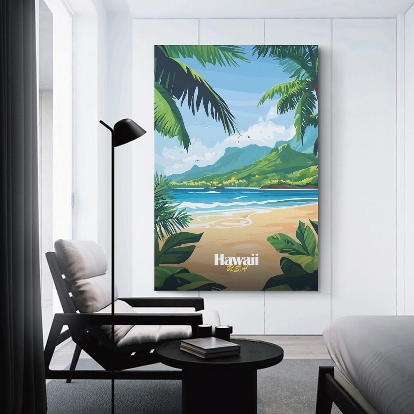 Junmoney Unframe-Style-24-1 Wall Picture Print Hawaii Beach Landscape, 24X36inch(60X90cm), For Entrance Walls, Hall Decor Or Foyers, Home Artwork For First Impressions