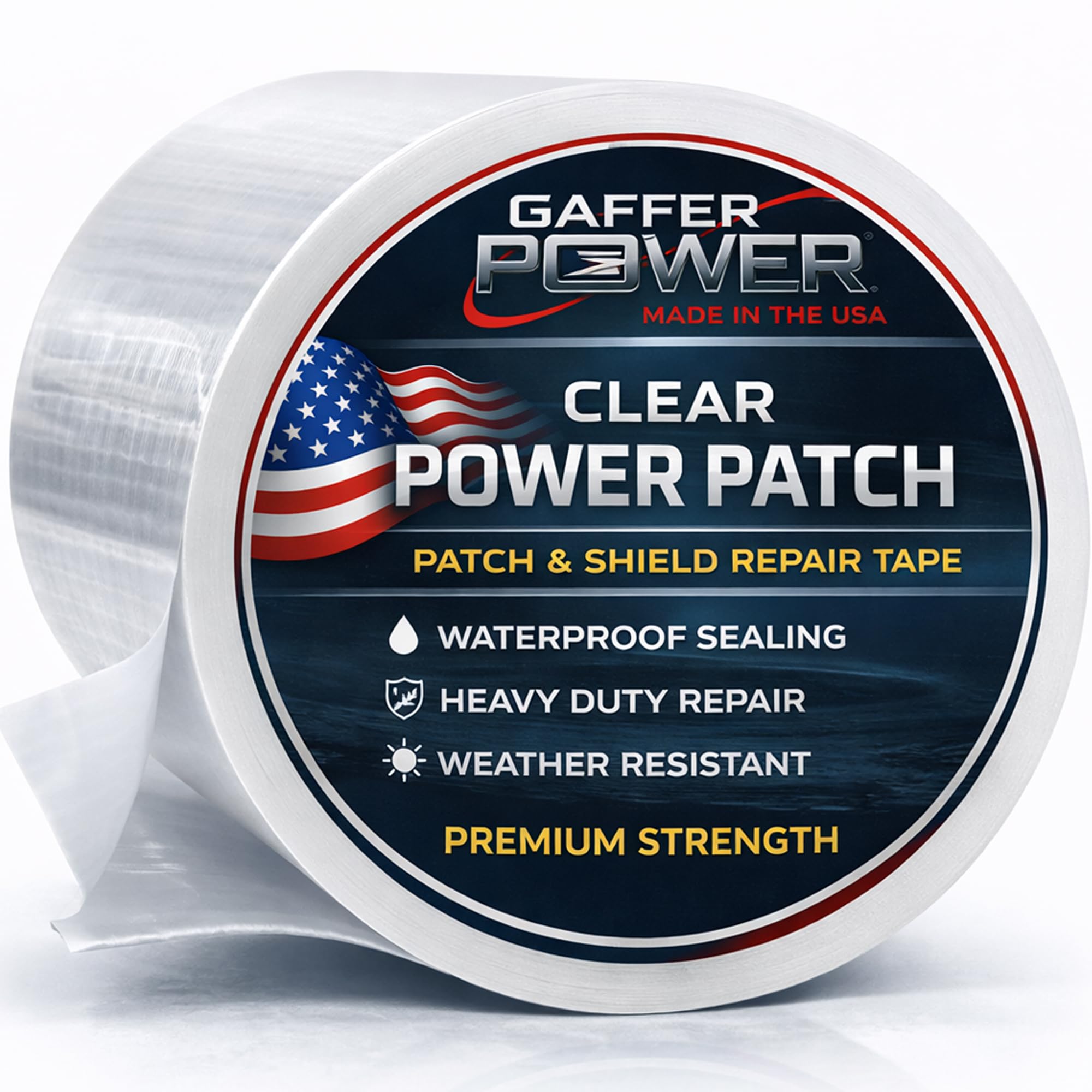 Gaffer Power Butyl Tape Patch & Seal | Waterproof | Plumbing | Pipe | USA Made Quality | Rubberized Flexible Weather Seal Tape | Plumbers Tape | Insulation Sealant | Clear | 4 Inch x 5 FT