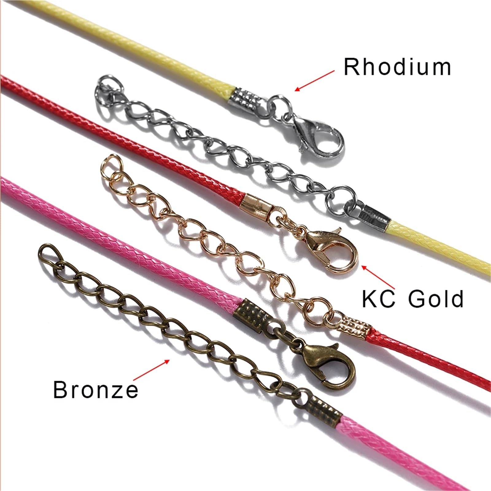 Cordón for collar, 100 unidades de cuerda trenzada ajustable de 1,5 mm de diámetro for fabricación de joyas, suministros for pulseras y collares DIY(Peacock Blue,45cm Rhodium 1.5mm)