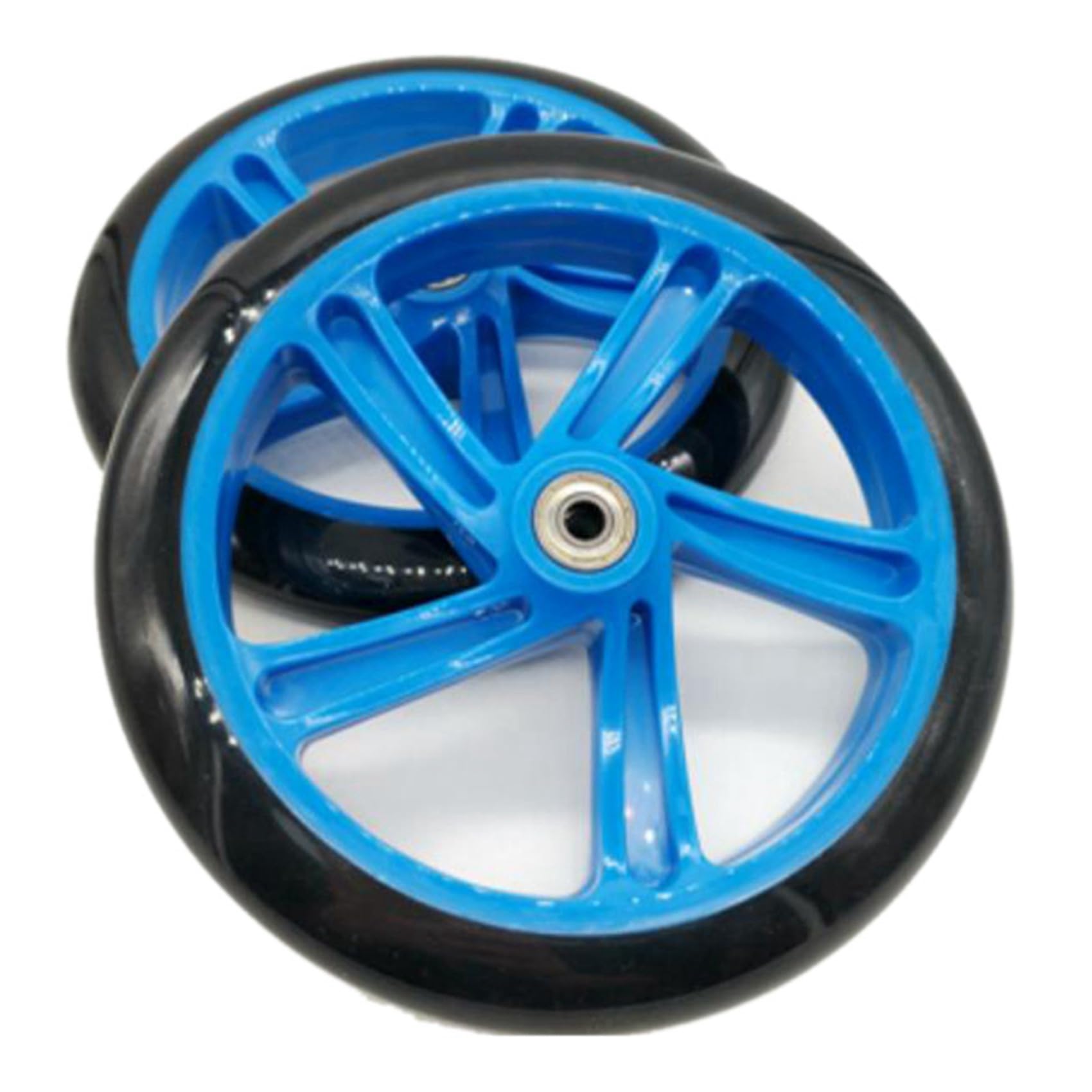 4 Pièces Roue de Scooter 200 mm Matériau PU ÉPaisseur de la Roue 30 mm ABEC-7 Roulement Accessoires de Scooter, Bleu