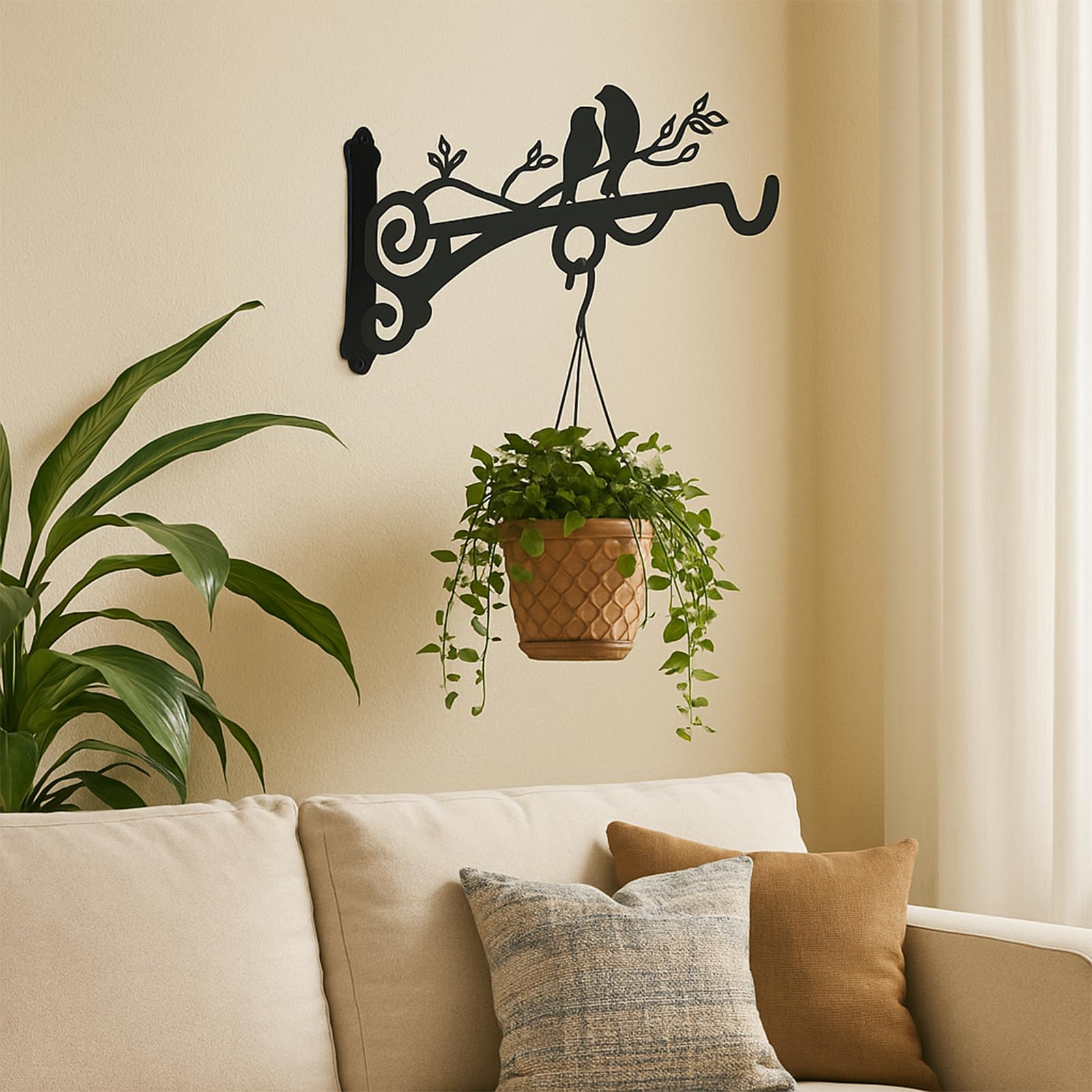 2 Piezas Soporte Plantas Colgantes Gancho Plantas Pared Colgador Plantas Pared Ldeal Para Colgar Cestas Para Pájaros Casitas Decoraciones de Jardín y Más Añadiendo un Toque Natural y Artístico
