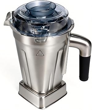 48oz Stainless Steel Blender Container with Built-in Smart Chip, Replacement Jar for V-series 5200 750 6300 E310 A2500 Ascent Explorian,