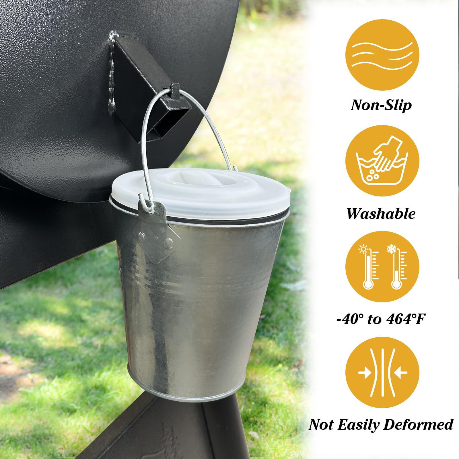 Cubierta de Canal de Grasa y Revestimiento de Cubo de Grasa y Tapa para Parrillas ahumadoras Traeger, Kits de Accesorios de Parrilla Traeger para Parrillas de pellets de Madera Traeger, Parrillas