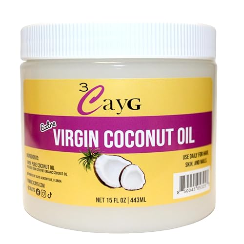 Aceite de coco virgen extra de 15 oz para una piel más suave, crecimiento del cabello y cuidado de las uñas