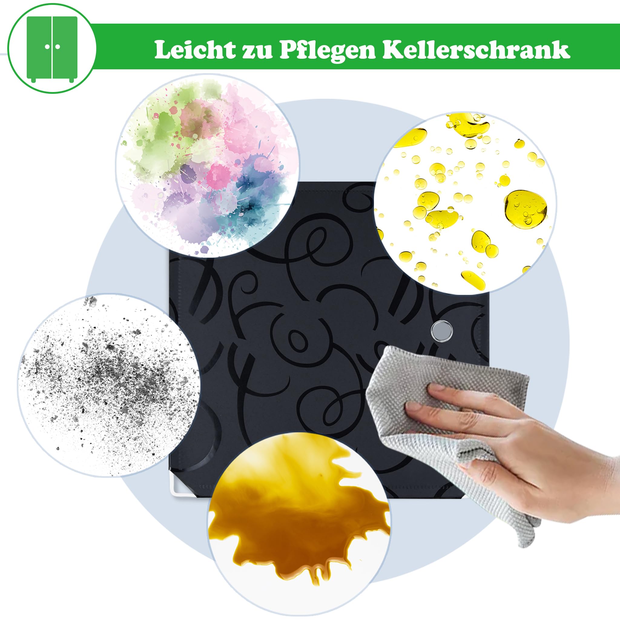 SUBTLETY Système d'étagères de penderie en plastique PP - Avec portes - 145 x 37 x 178 cm - Armoire de rangement pour vêtements, chaussures, livres, jouets (noir, 20 compartiments)