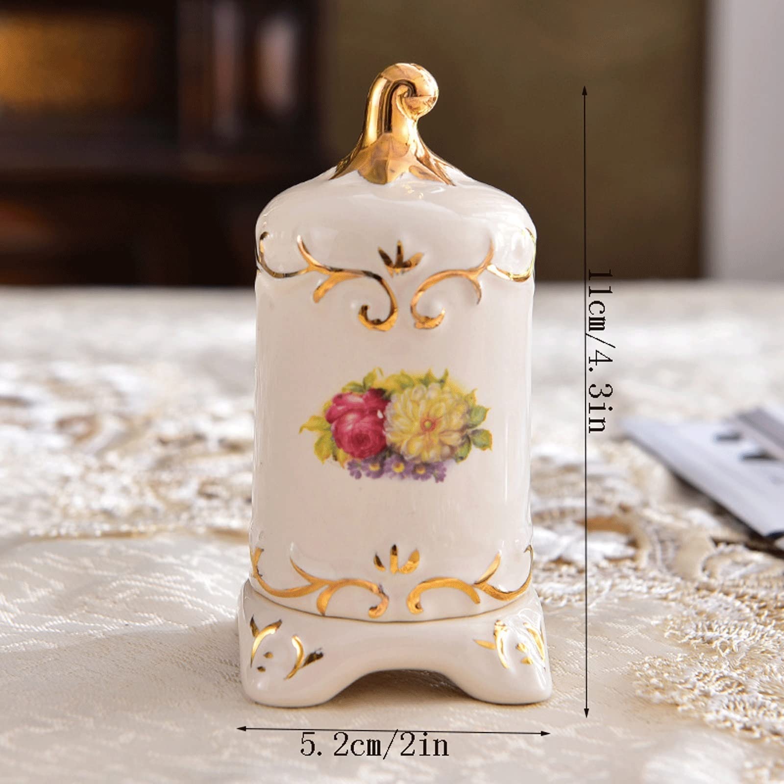 Elegancki Uchwyt Na Wykałaczki Kreatywny Ceramiczny Dozownik Na Wykałaczki Dom Salon Stół Jadalny Wykałaczka Wystrój Vintage Dozownik Na Wykałaczki
