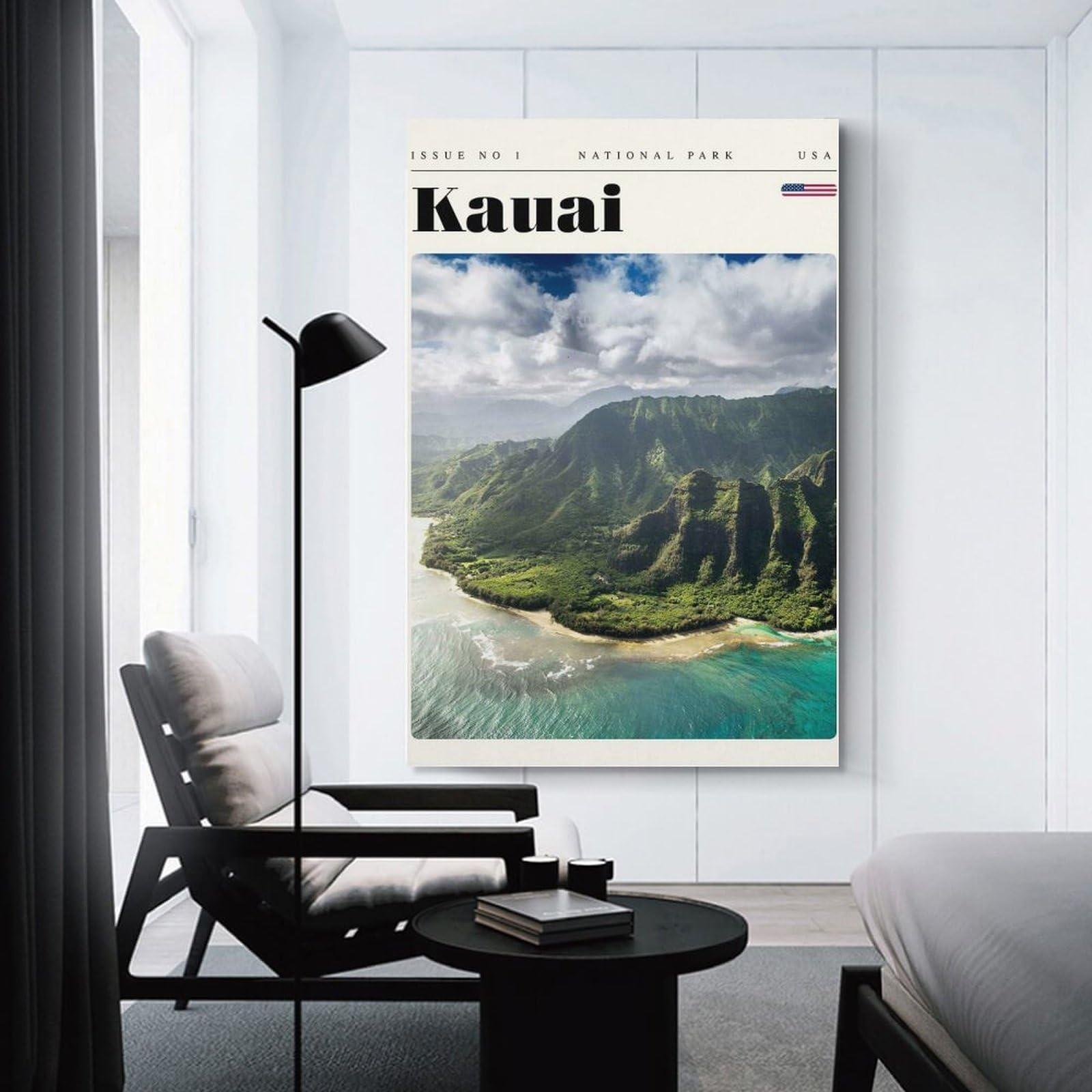 Junmoney Kauai Hawaii National Park Travel Art Canvas Wall Picture, 24x36inch(60x90cm), for Bedroom Walls, Guest Spaces Or Lounges, Stylish Decor for A Restful Room Update