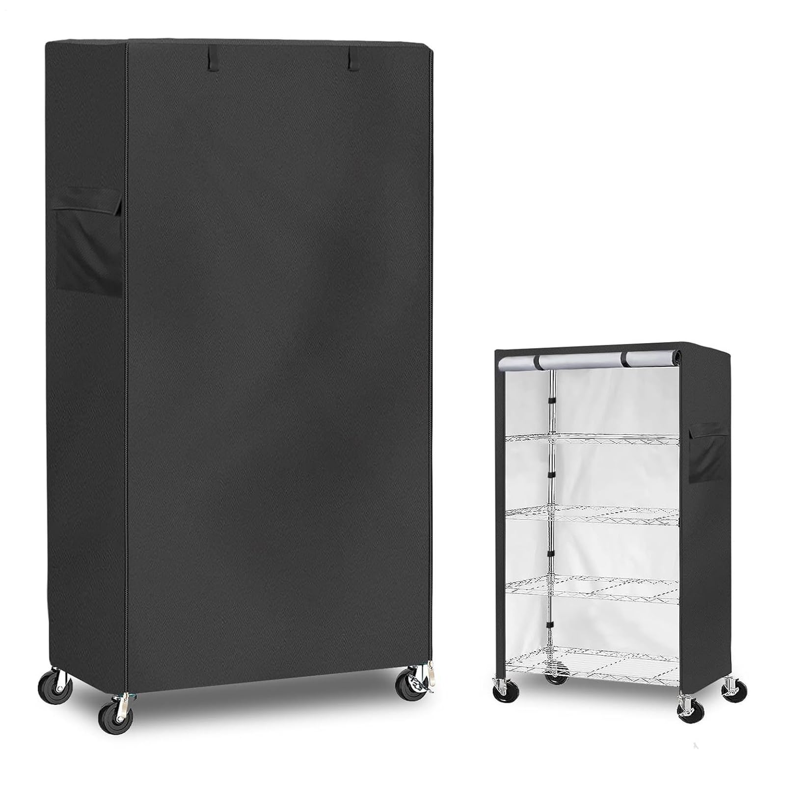 Copertura antipolvere per scaffalatura – Copertura per scaffalature con chiusura lampo impermeabile per armadio, garage e stoccaggio camera da letto, magazzino, dispensa