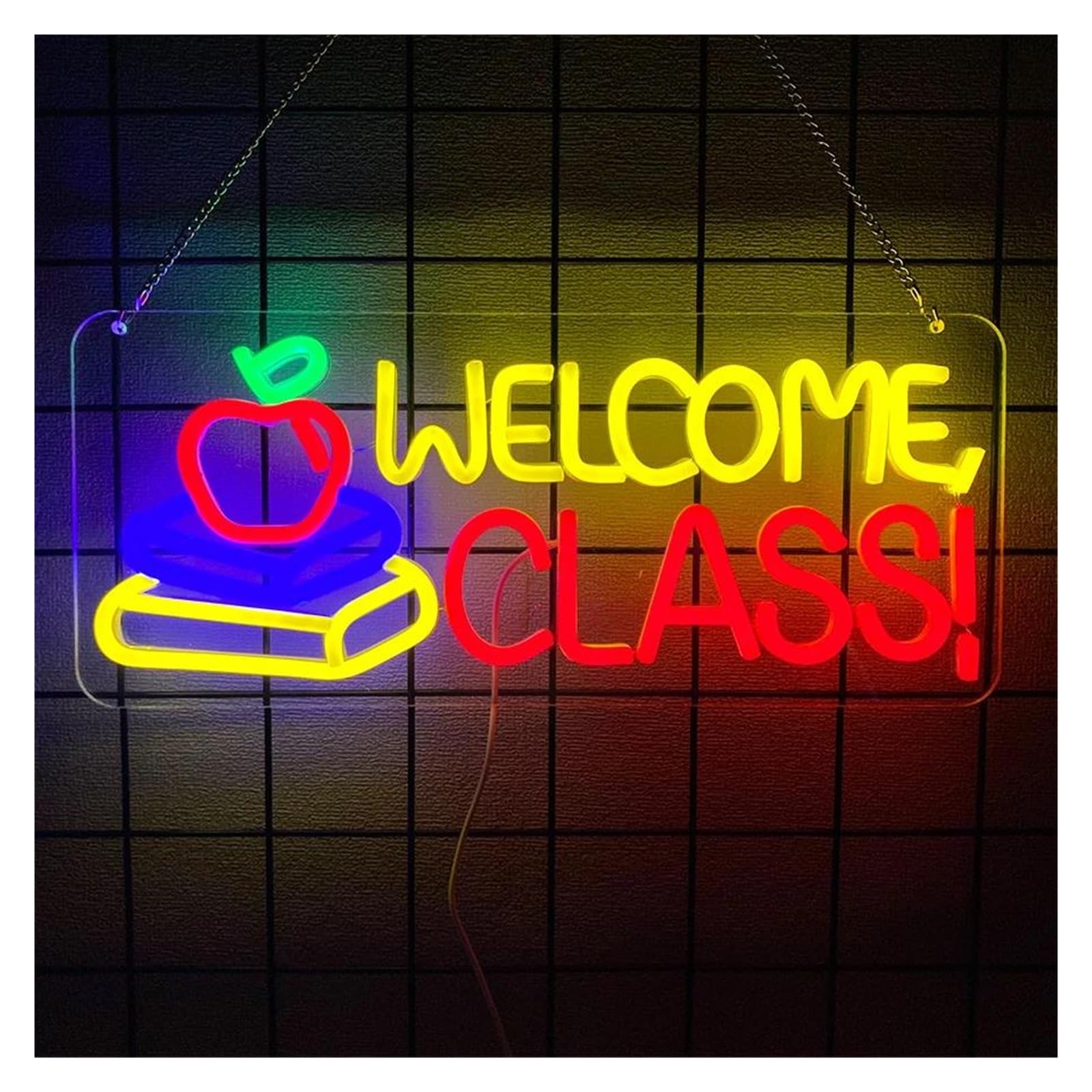 LEMST Signs Lamp Welcome Class Neon Sign Used for Store Entrance, Bar Operation and Club Wall Decor 18cmх42cm
