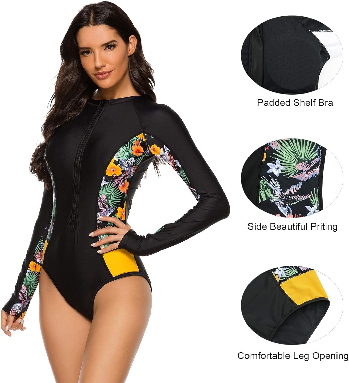 Zando UPF 50+ Surfing Long Sleeve Swimsuits for Women - One Piece Rash Guard Swimsuit Women, Beach Full Coverage Bathing Suit - Image 6