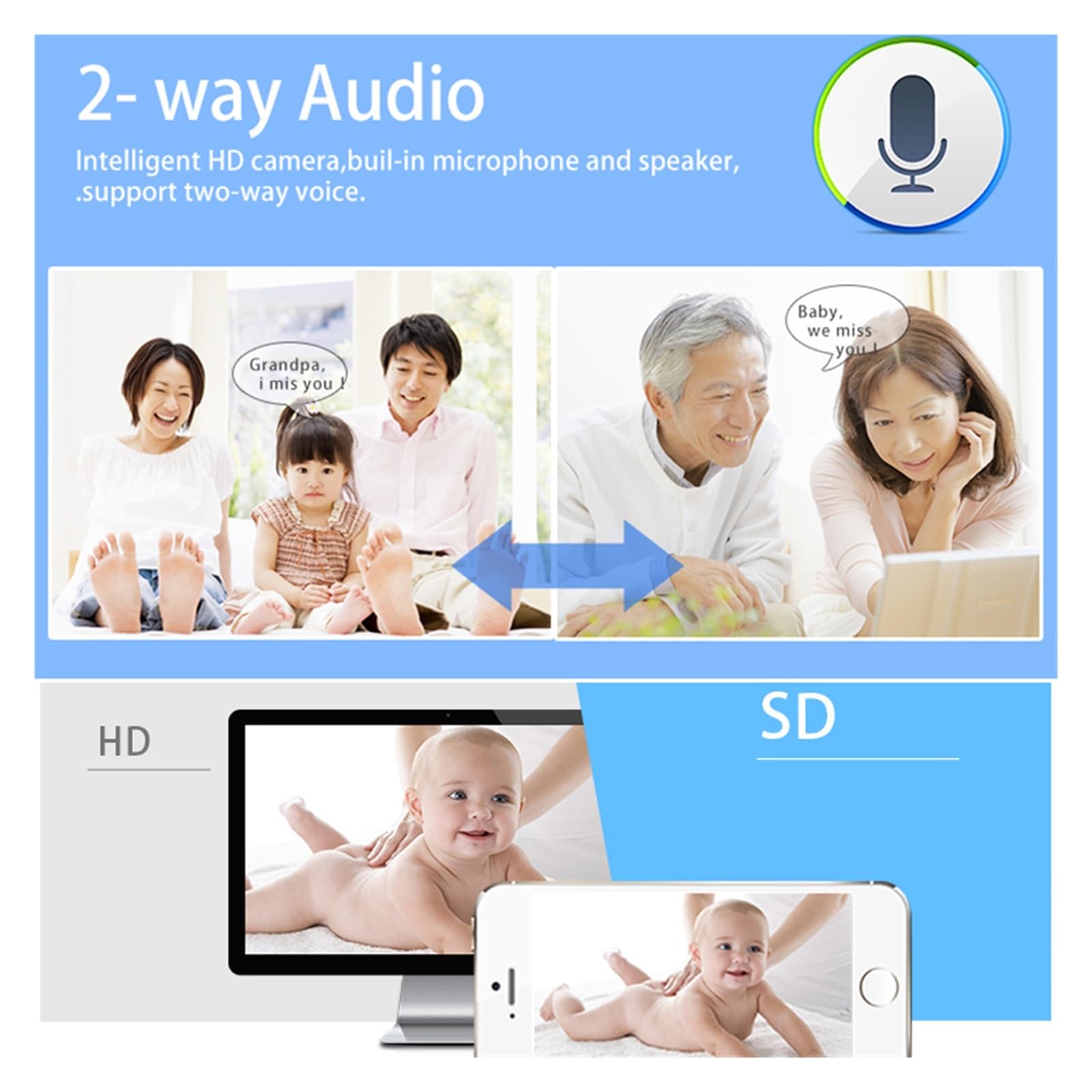 THikk Smart Tuya Mini WiFi 1080p HD Campanello spioncino monitoraggio Allarme Telecamera Wireless Nascosta Controllo App di Sicurezza videocamera IP (Color : 1.3MP Cam, Size : U/K)