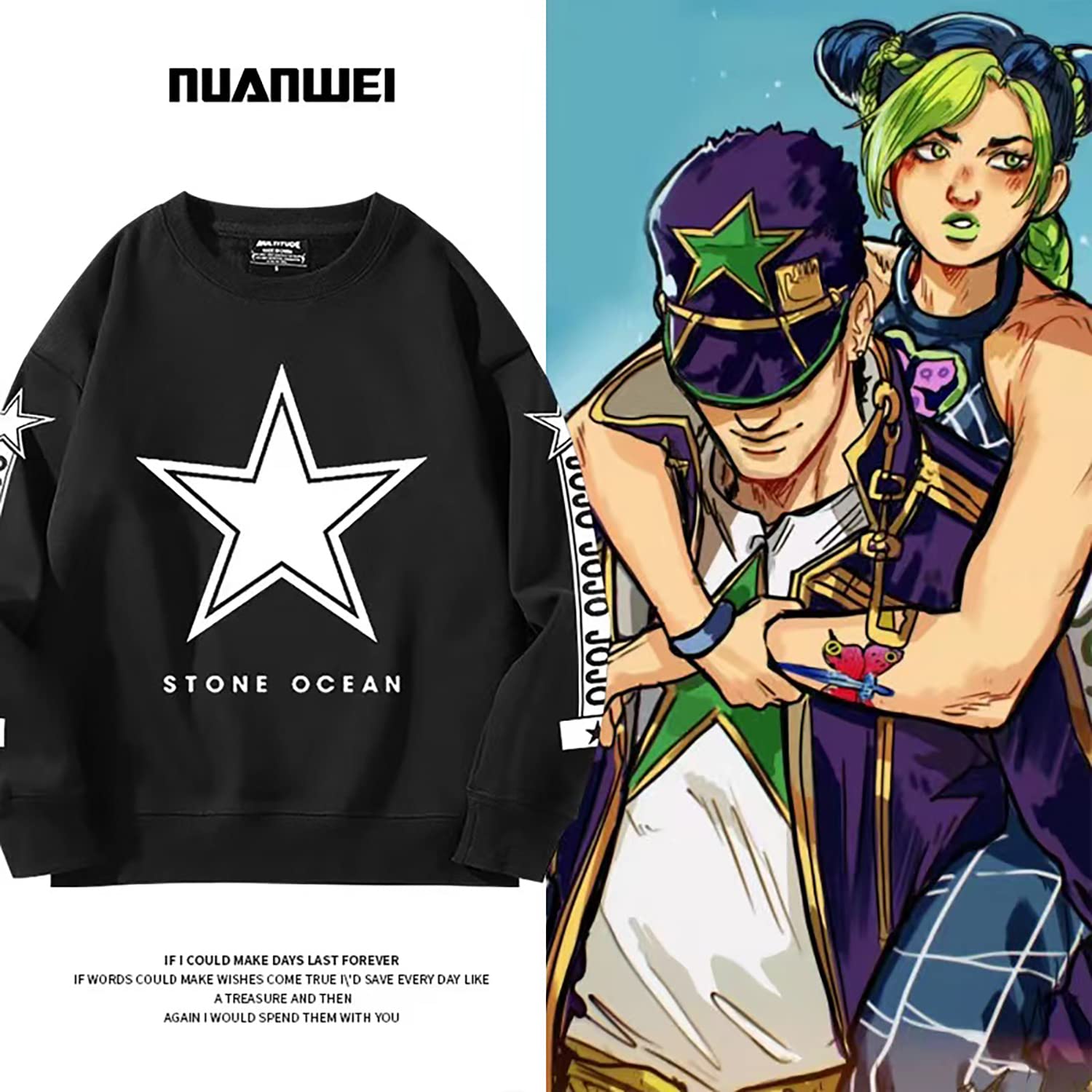 Amazon.co.jp: ストーンオーシャン パーカー 空条徐倫 ジョジョの奇妙 