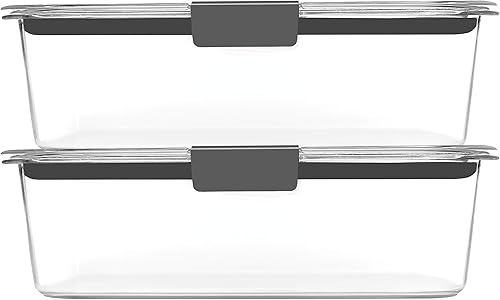 Miniatura 2 de Rubbermaid Brilliance - Recipientes de almacenamiento de alimentos sin BPA con tapas, herméticos transparentes juego de 2 (taza de 9,6), ideales