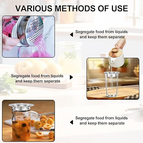 Miniatura 4 de Colador de latas de atún de metal de 2 piezas, colador de prensa de grado alimenticio de acero inoxidable para conservas de pescado, frijoles,