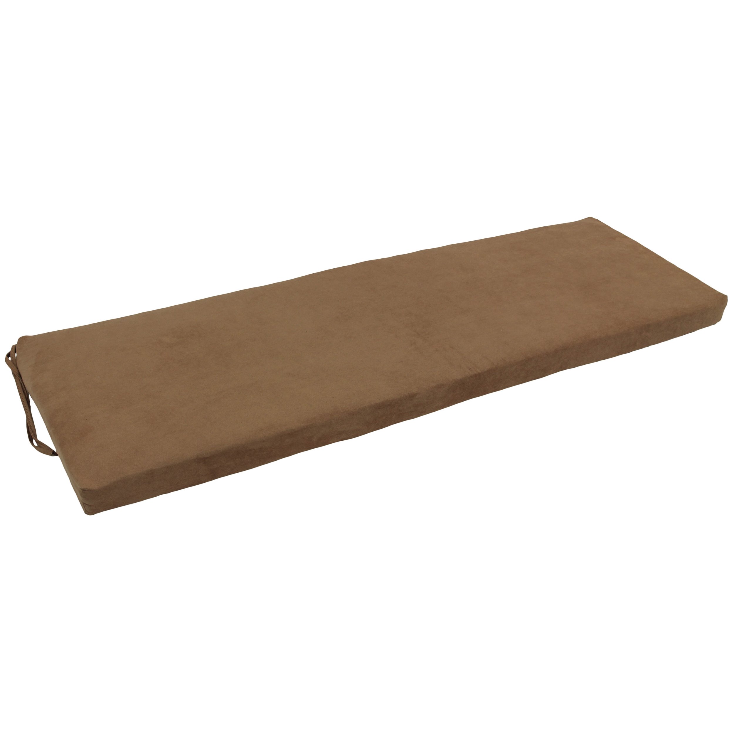 Blazing Needles Microsuede Bench Cushion, 60" x 19", Saddle Brown