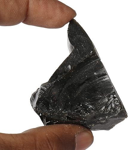 Miniatura 3 de GEMHUB Natural Black Obsidian Healing Crystal Loose Gemstone 352.20 CT Rough Black Obsidian