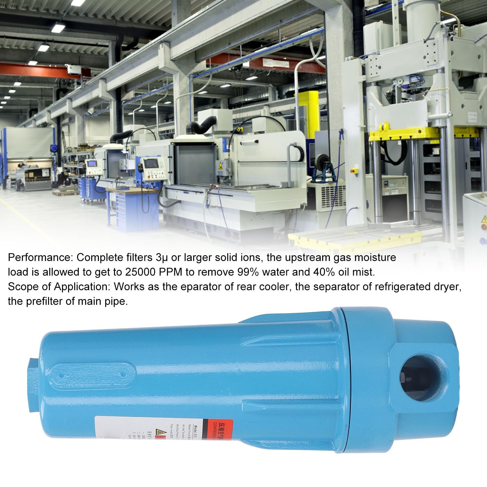 Regolatore del Compressore d'Aria 1.0MPa, Separatore d'Acqua del Compressore d'Aria da 3 cm 1.5nm³min per Utensili Pneumatici (A-001)