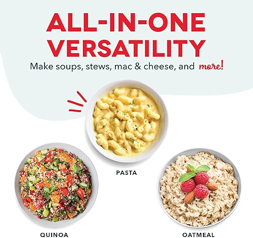 Miniatura 4 de Dash Mini vaporera arrocera con olla antiadherente extraíble, función de mantener el calor y guía de recetas, 2 tazas, para sopas, guisos, granos y