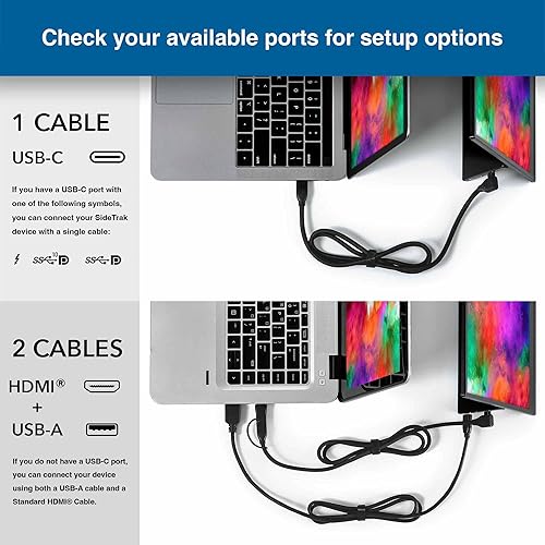 Miniatura 6 de SideTrak Solo Triple - Monitor portátil de juegos de 15.6 pulgadas para portátiles, 2 pantallas LED FHD 1080P independientes de 15.6 pulgadas,