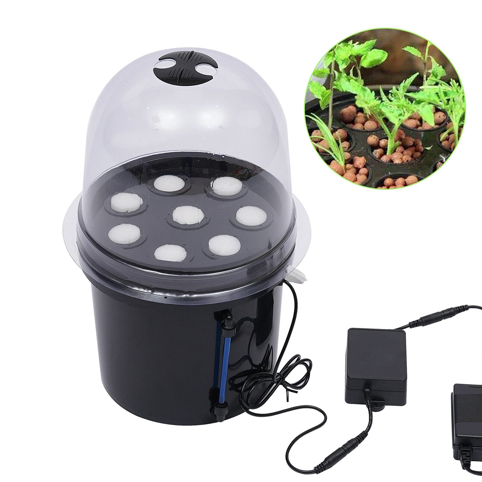 Zimmergewächshaus Anzuchtschale, 5L 8 Löcher Aeroponisches Vermehrungsset Mini Anzuchtkasten Pflanzen Aeroponic Hydroponic Setzling Klonsystem