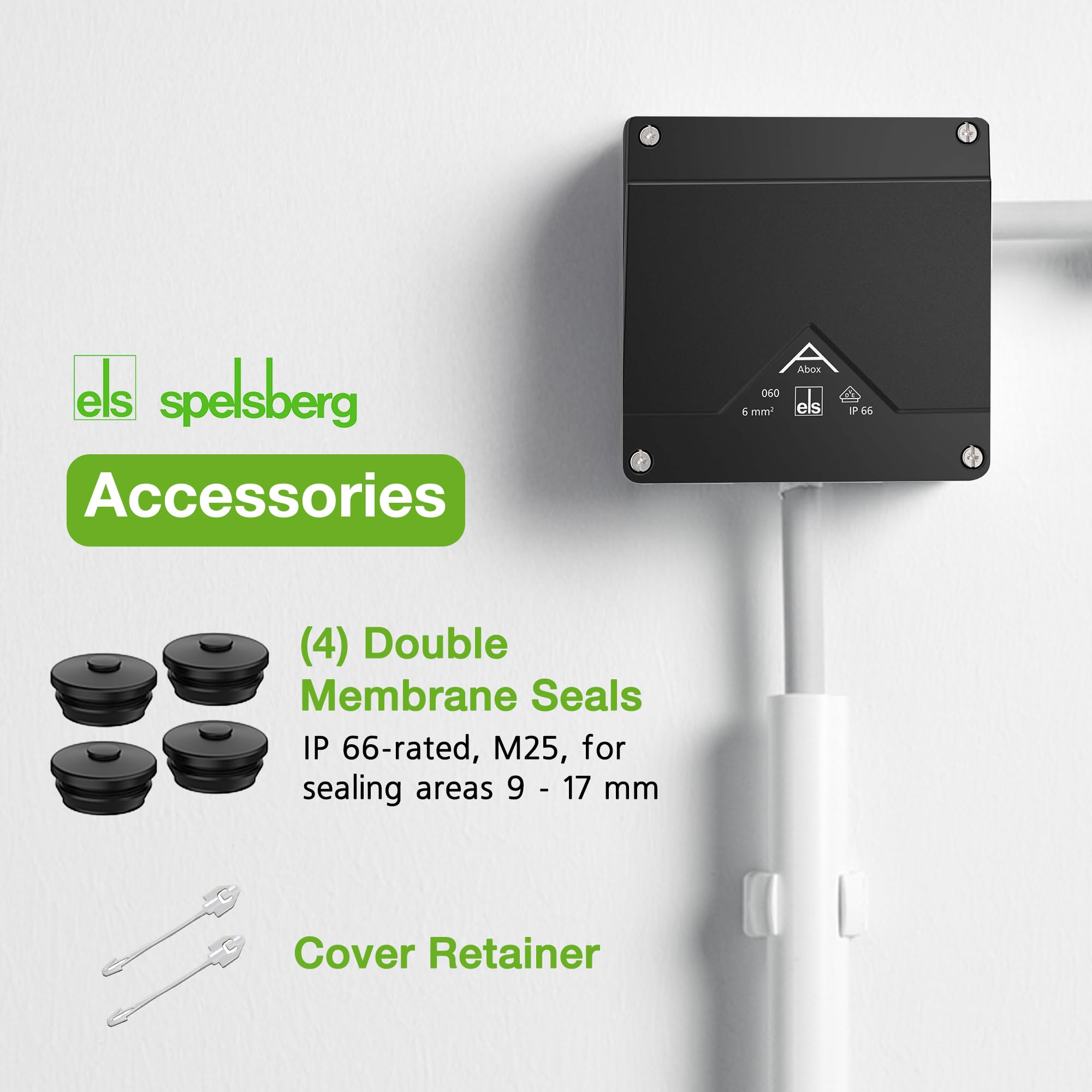 Spelsberg Abox Pro 040-4²/sw, IP66/IP67/IP69 Junction Box with Cable Connectors Accessories - Image 3