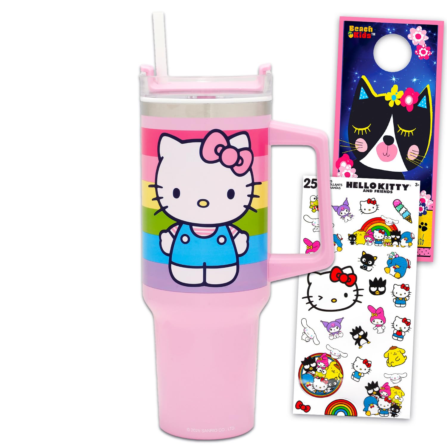 Gobelet de voyage Hello Kitty 1200 ml pour éviter les fuites en voiture