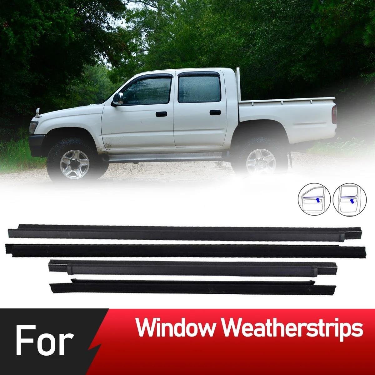 Uszczelka gumowa do okien samochodowych do okien samochodowych Toyota Hilux 4-drzwiowa 1998-2004 taśma uszczelniająca