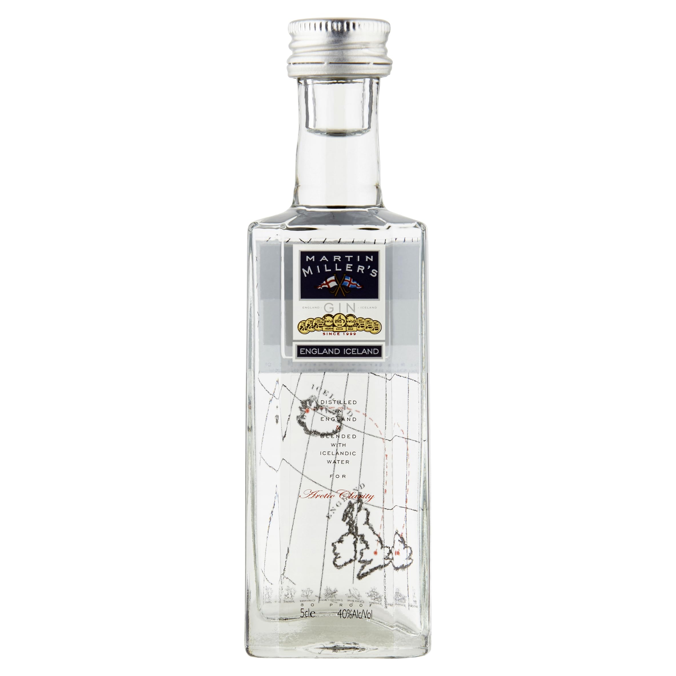 Original Gin Miniature - Super Premium Gin, Icelandic spring water, Distilled in England - 40 percent ABV 5cl Bottle (0.05L)