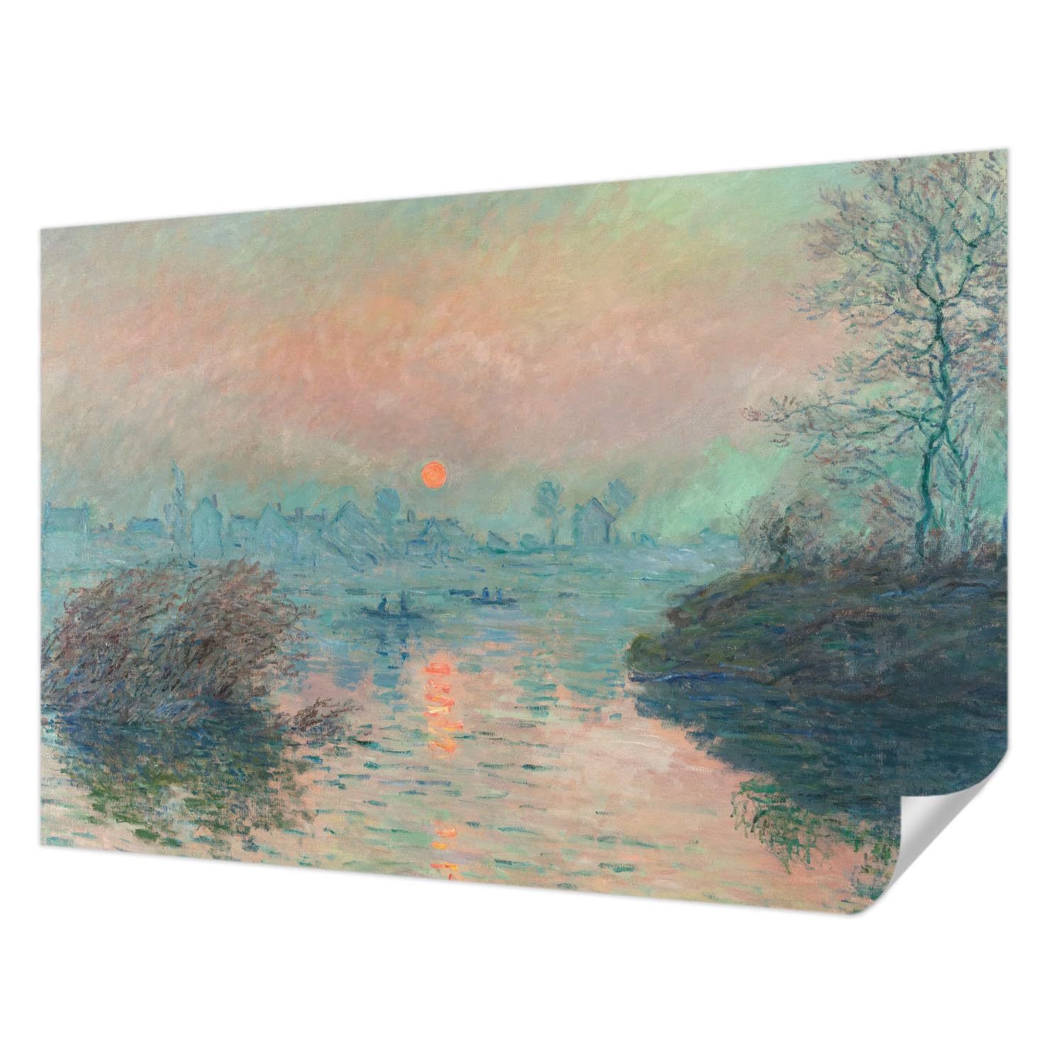 Décor mural adhésif crépuscule atmosphérique pour chambre à coucher