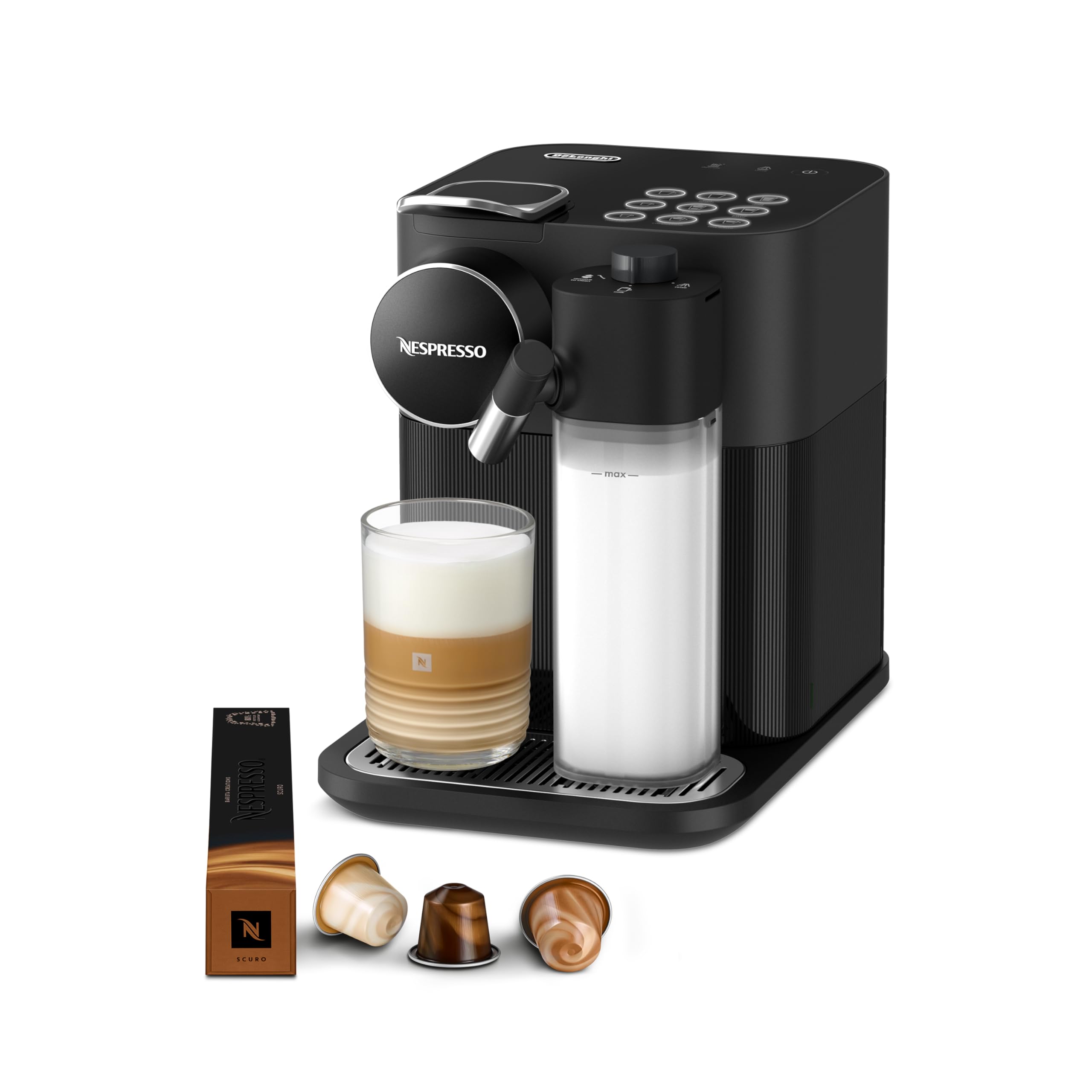 De Longhi Nespresso Gran Lattissima EN 640.B Kaffeemaschine mit Milchaufschäumer 19 bar Schwarz