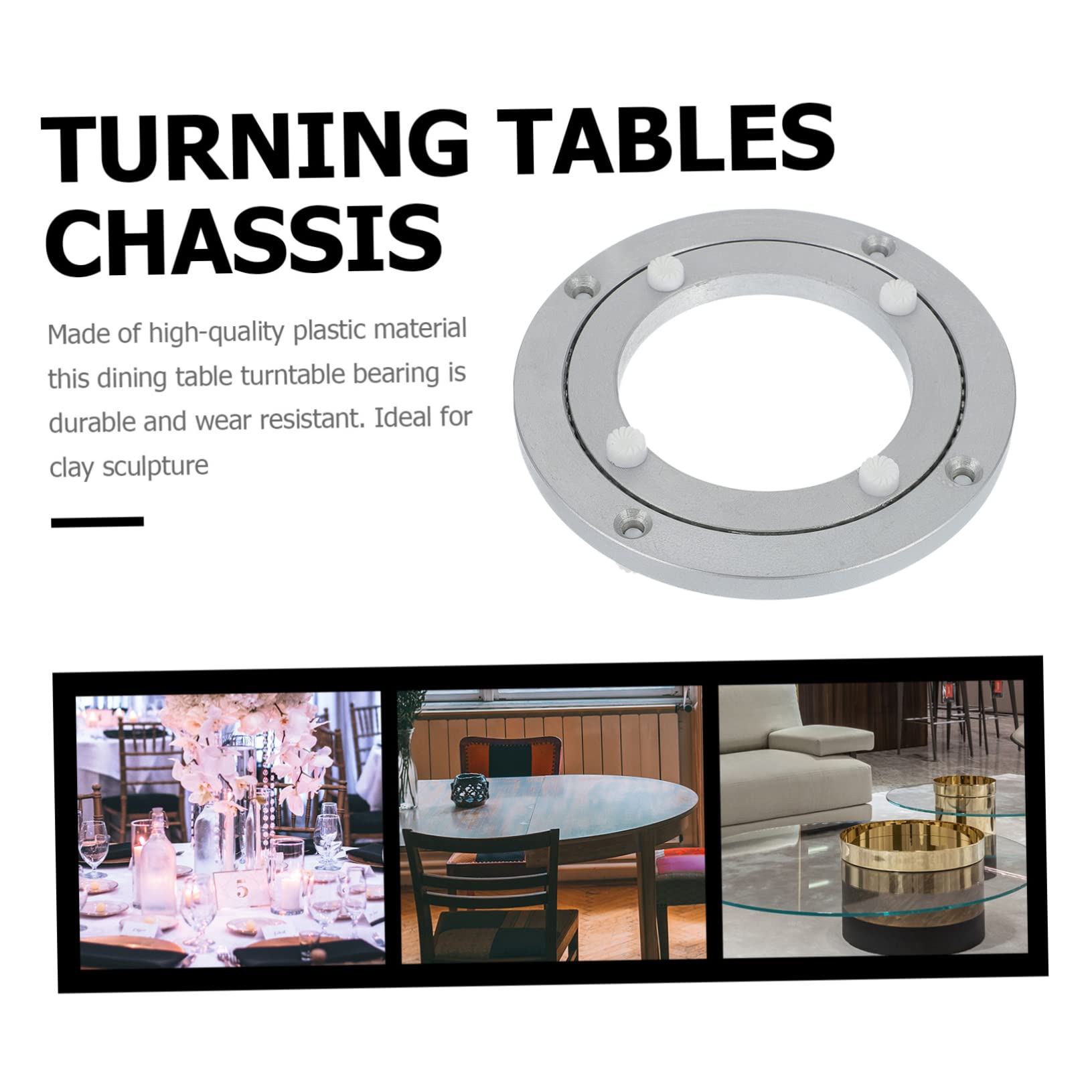 Plato Giratorio de Aluminio para Mesa de Comedor Base Giratoria Lisa 360 Grados Herramienta para Banquetes y Restaurantes Uso Doméstico Diseño Práctico