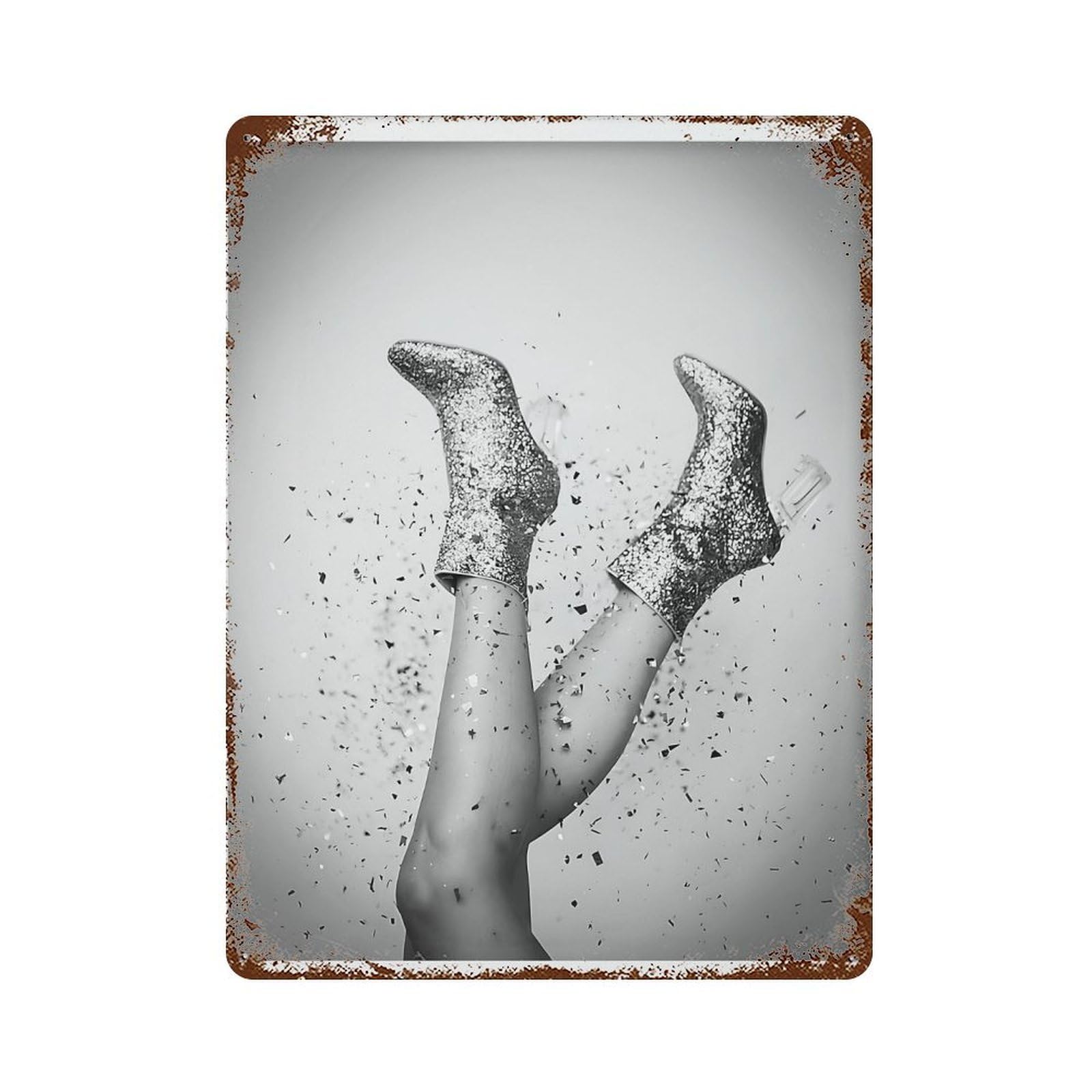 xiaoxiaoshen Cowgirl Boots Print Wall Decor Art Metal Tin Poster Modern Home Decor Art Home Bar Shop Decorations Vintage Sign 40x30cm