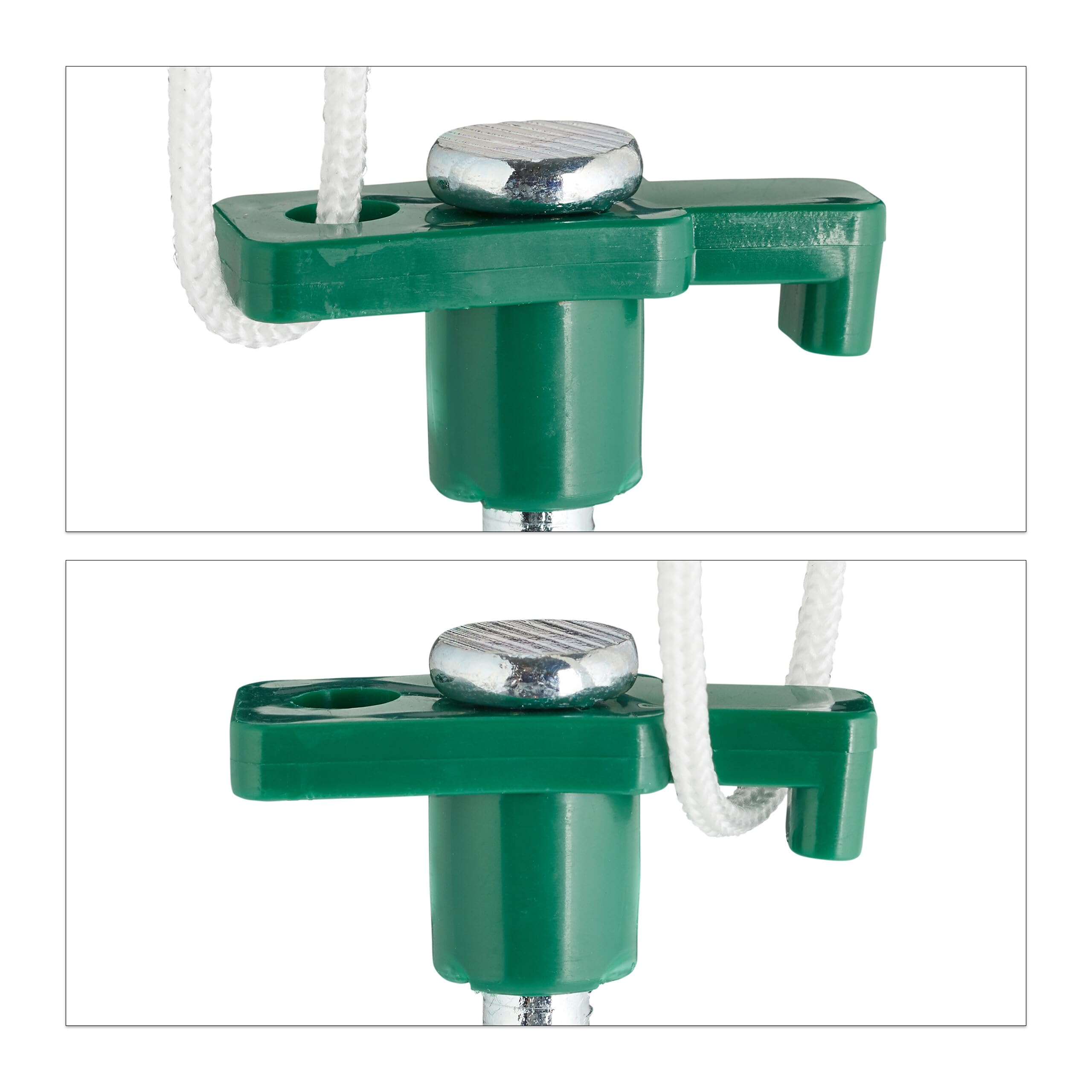 Relaxdays Śledzie skaliste, zestaw 18 sztuk, kotwa gruntowa do twardych podłóg, 25 cm, stal, stabilne kotwy do podłoża na kemping, ciemnozielone