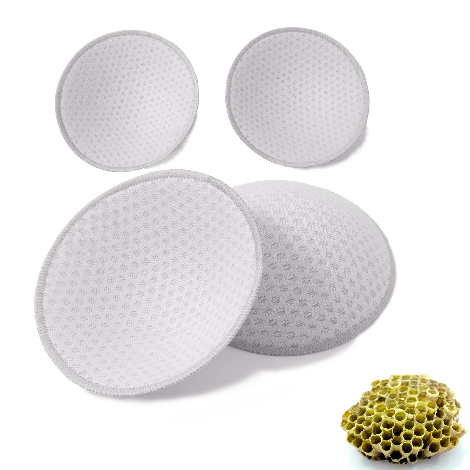 MAKINGTECBra Pad Insert, Sports Bra Ultra-Thin Breathable, Thin Pad Bra Replacement, Thickened Gather Sponge Bra Pad, Bikinis Top Bra Inserts, Washable Bra Cups Inserts (Thickness: 0.5cm, Diameter: 12cm)