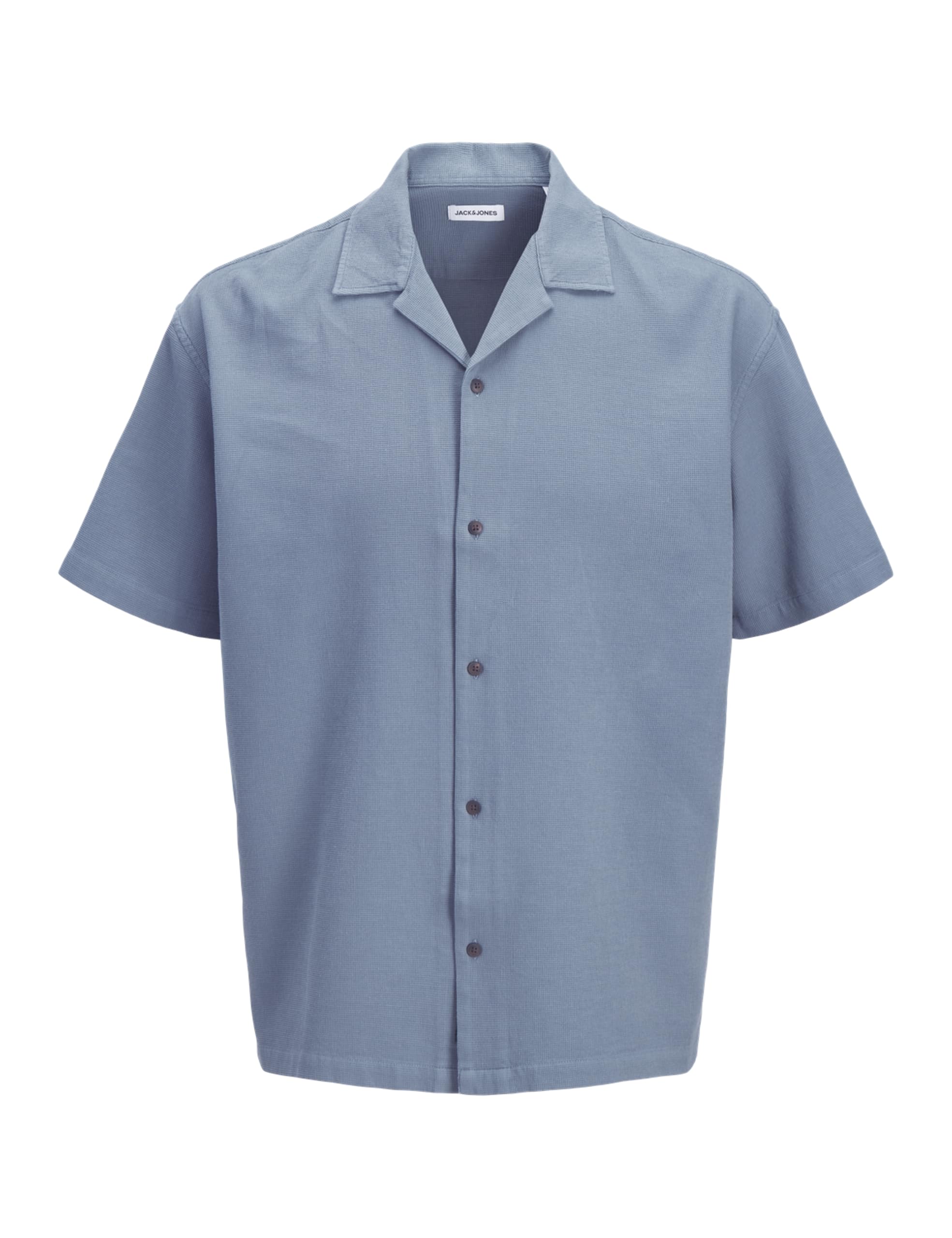 Jack & Jones Men's Jjglobal Waffle Resort Shirt Ss, Blue Mirage, M