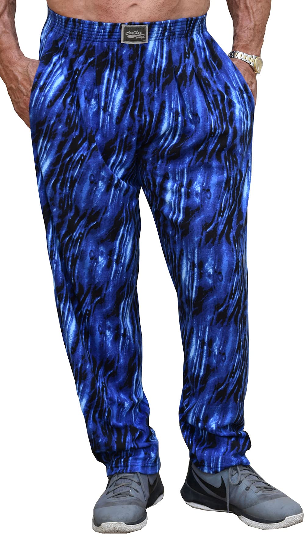 Buy Classic Super Soft Blue Tide Design Relaxed Fit Baggy Workout Pants