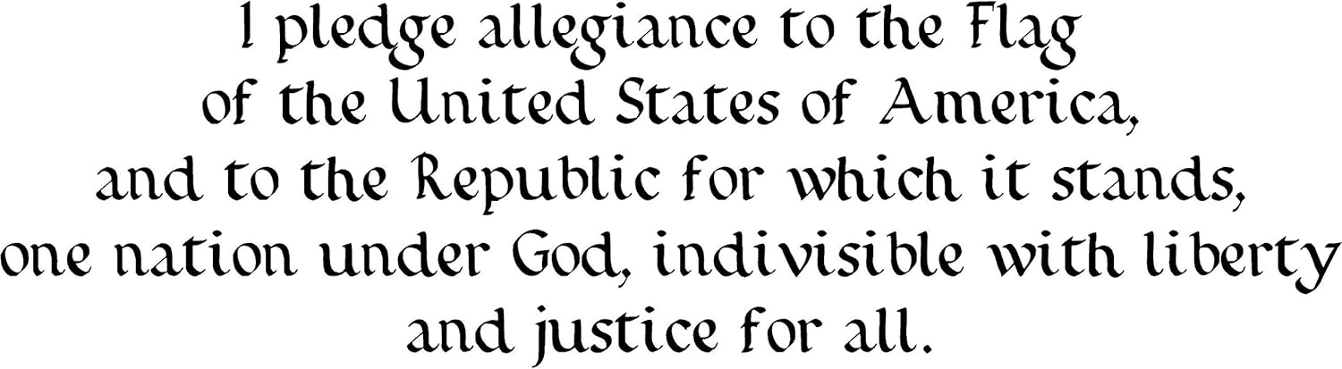 Pledge Allegiance to The Flag, Wall Decals, Vehicle Decal (White Gloss (Outdoor))