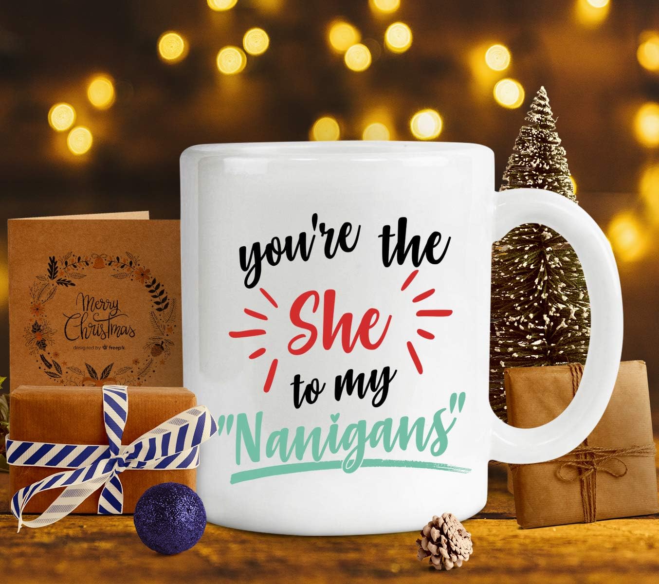 Best Deal 🛒 You're The She To My Nanigans Mug, 11 oz Ceramic White Coffee Mugs, Worlds Okayest Novelty Gifts For Best Friends, Awesome Presents For Men, Christmas Gifts for Women, New Year Gifts