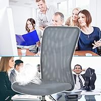 Vista 6 de Silla de escritorio ergonómica de malla para computadora, respaldo moderno ejecutivo, soporte para la espalda media, silla giratoria y basculante