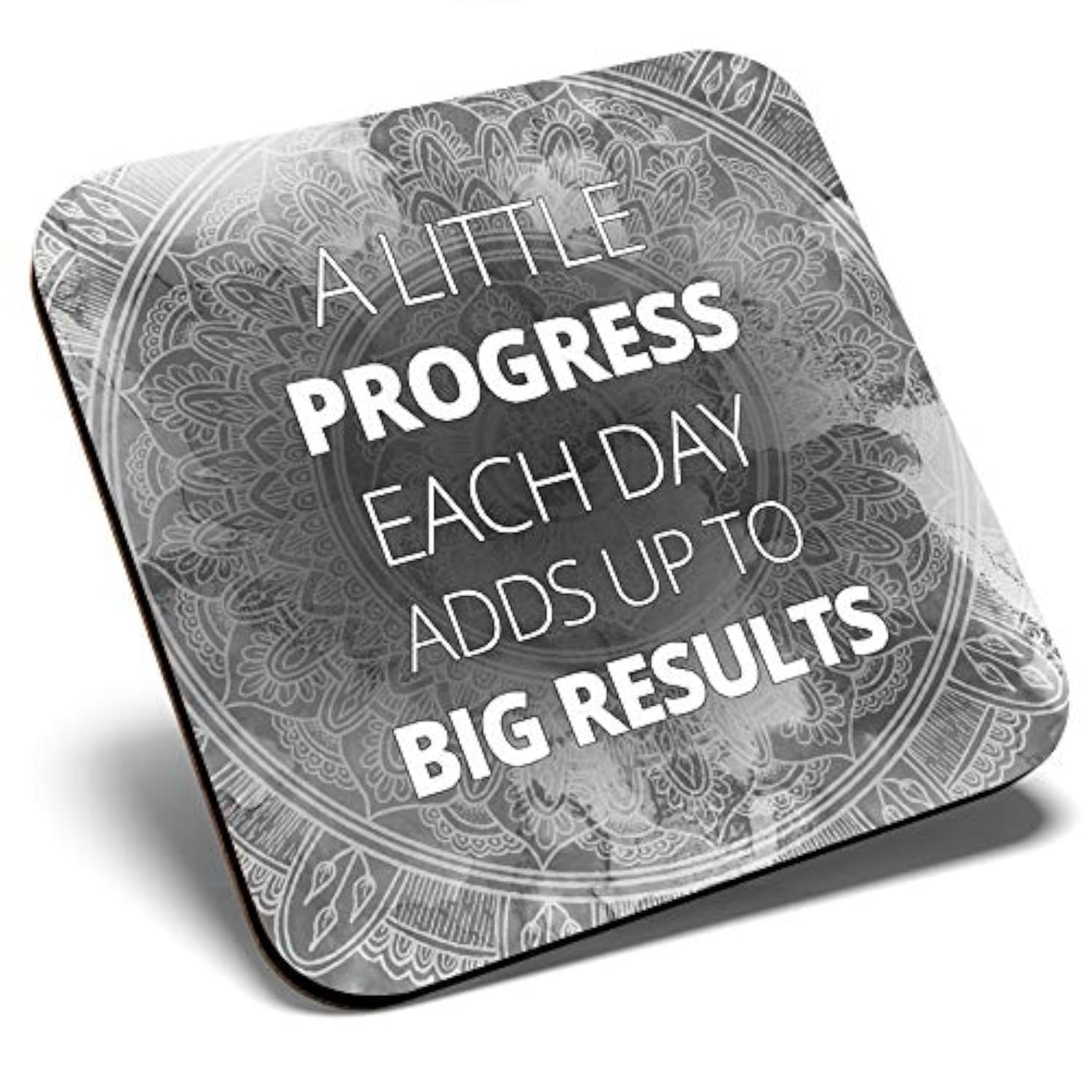 Destination Vinyl Ltd Multicolor Great Single Coaster Square Bw - Positive Motivational Quote |Glossy Quality Coasters | Tabletop Protection For Any Table Type #36173