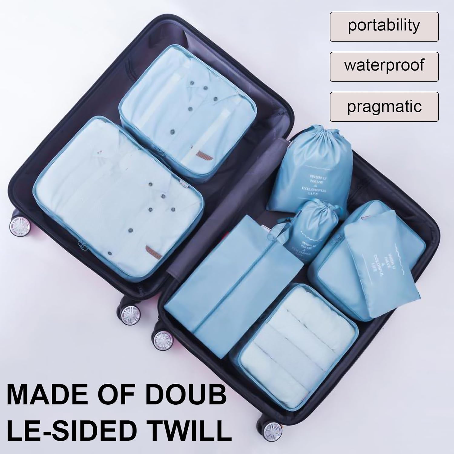 [Psdndeww] 8xパッキングキューブセットスーツケースオーガナイザーセット荷物オーガナイザーセットセットパッキングオーガナイ