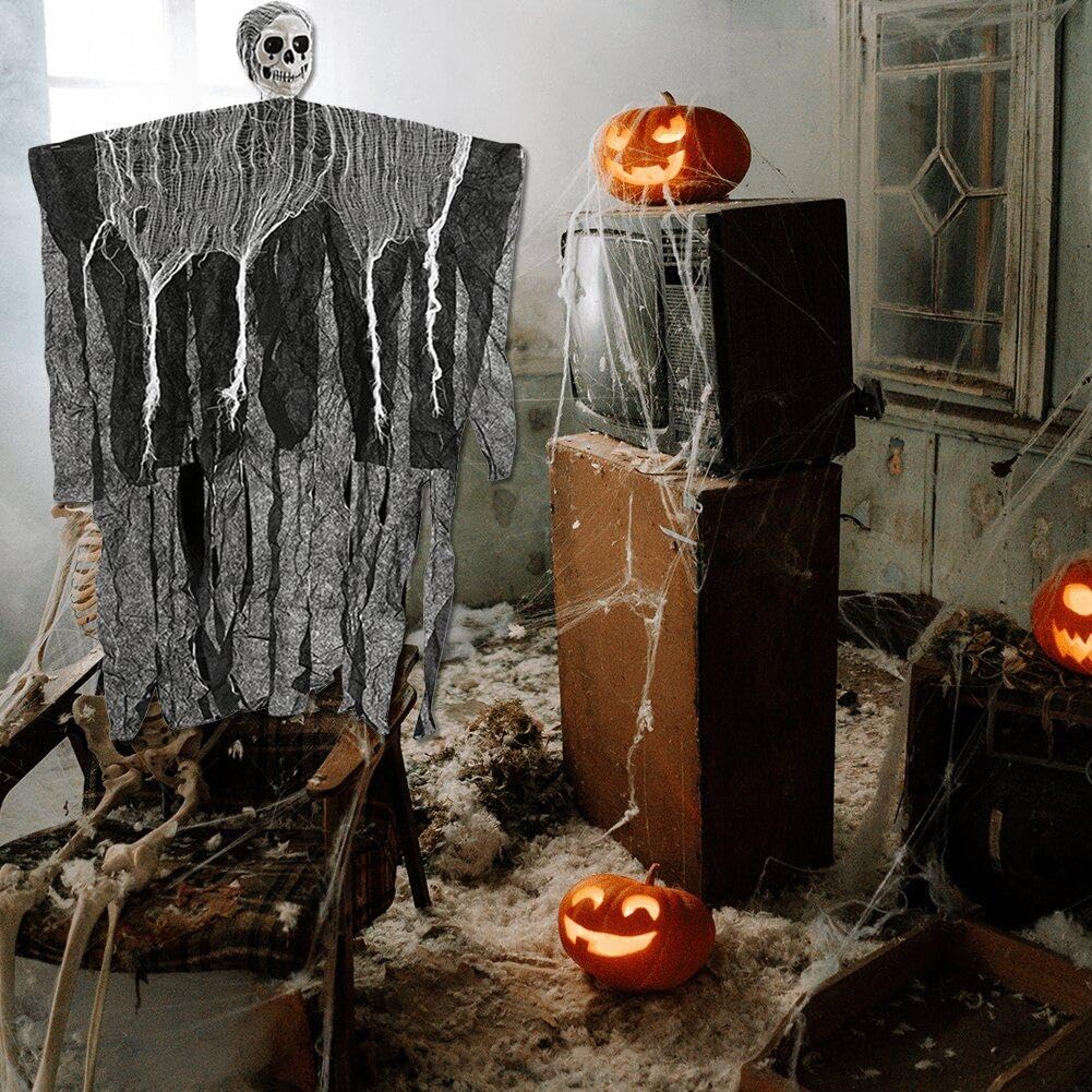 Décorations Halloween Suspendues - Lot De 8 Crânes Squelettes, Fantômes - Pour Intérieur/Extérieur, Fête Effrayante - 6