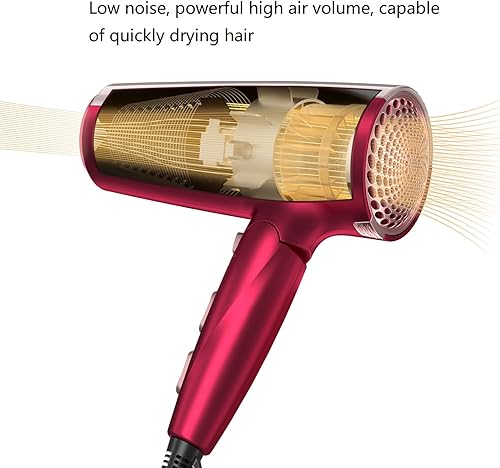 Miniatura 4 de CONFU - Secador de pelo profesional para uso doméstico, 1875 W, plegable, de cerámica, turmalina, ligero, secador de pelo de secado rápido con
