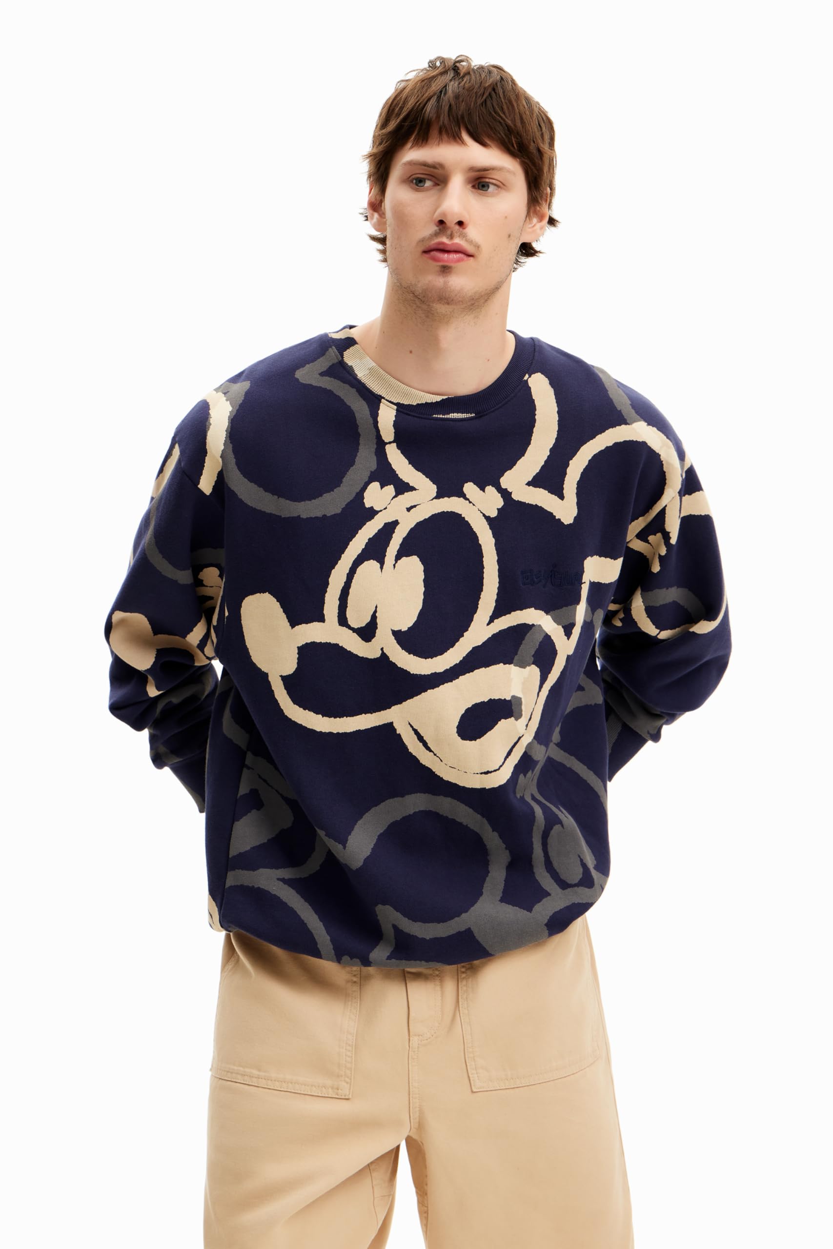 Desigual Man Knit Sweat-Felpa A Maniche Lunghe Uomo