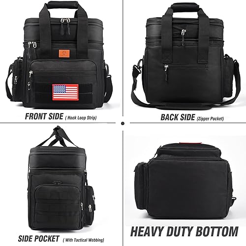 Miniatura 6 de Lonchera táctica para hombres, bolsa de almuerzo táctica expandible de doble cubierta con correa para el hombro, a prueba de fugas y aislada, para