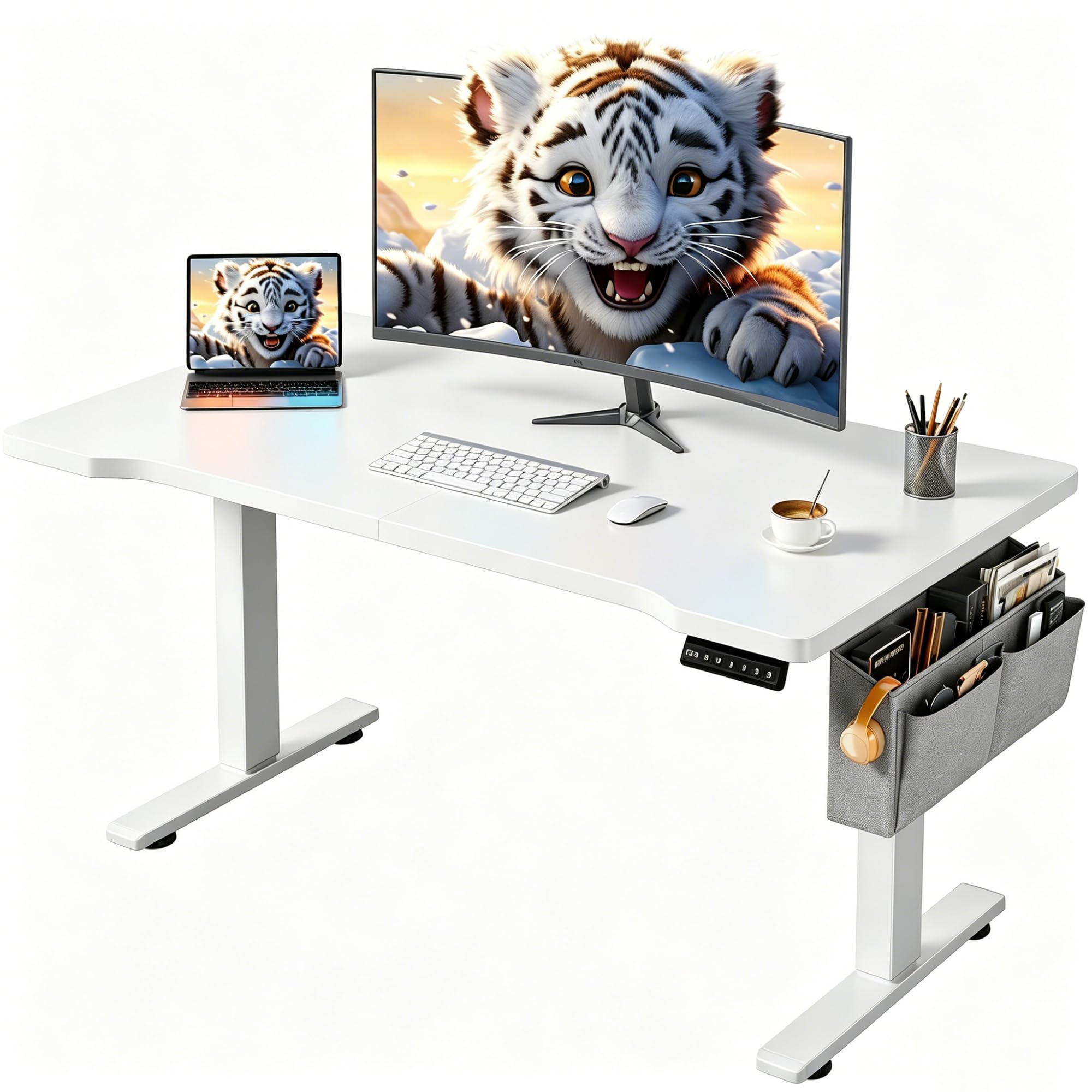 Amazon.com: EnHomee Electric Standing Desk with LED Lights